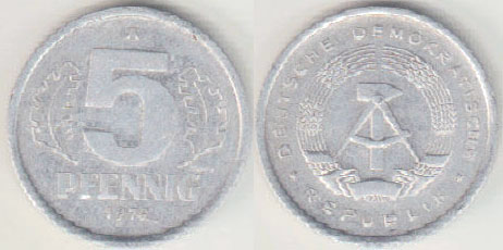 1979 East Germany 5 Pfennig A008785